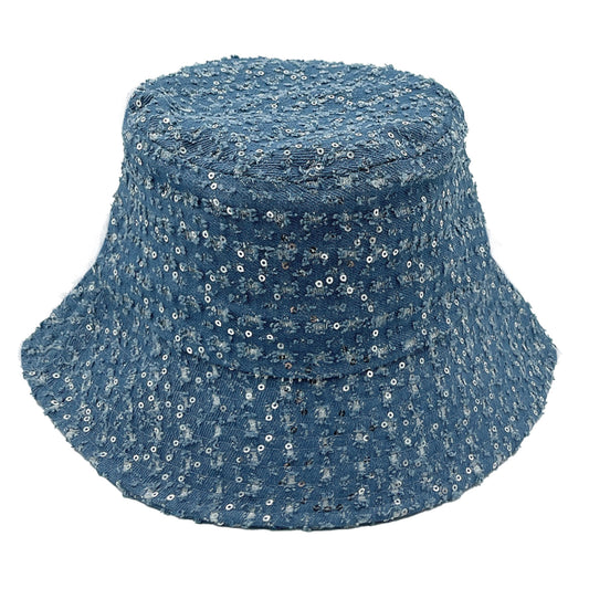 Stone Distressed Denim Bucket Hat