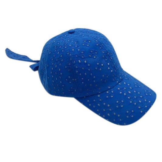 Eyelet Baseball Cap With Tie
