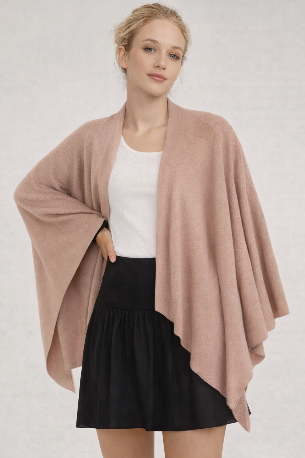 Solid Ruana With Shoulder Strap