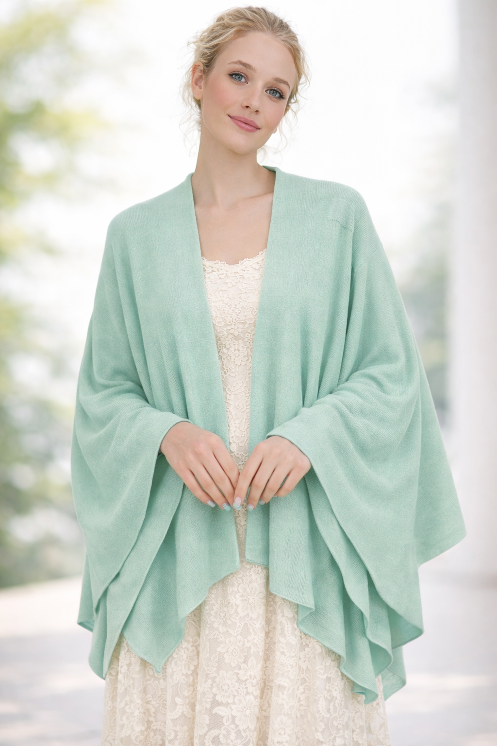 Solid Ruana With Shoulder Strap