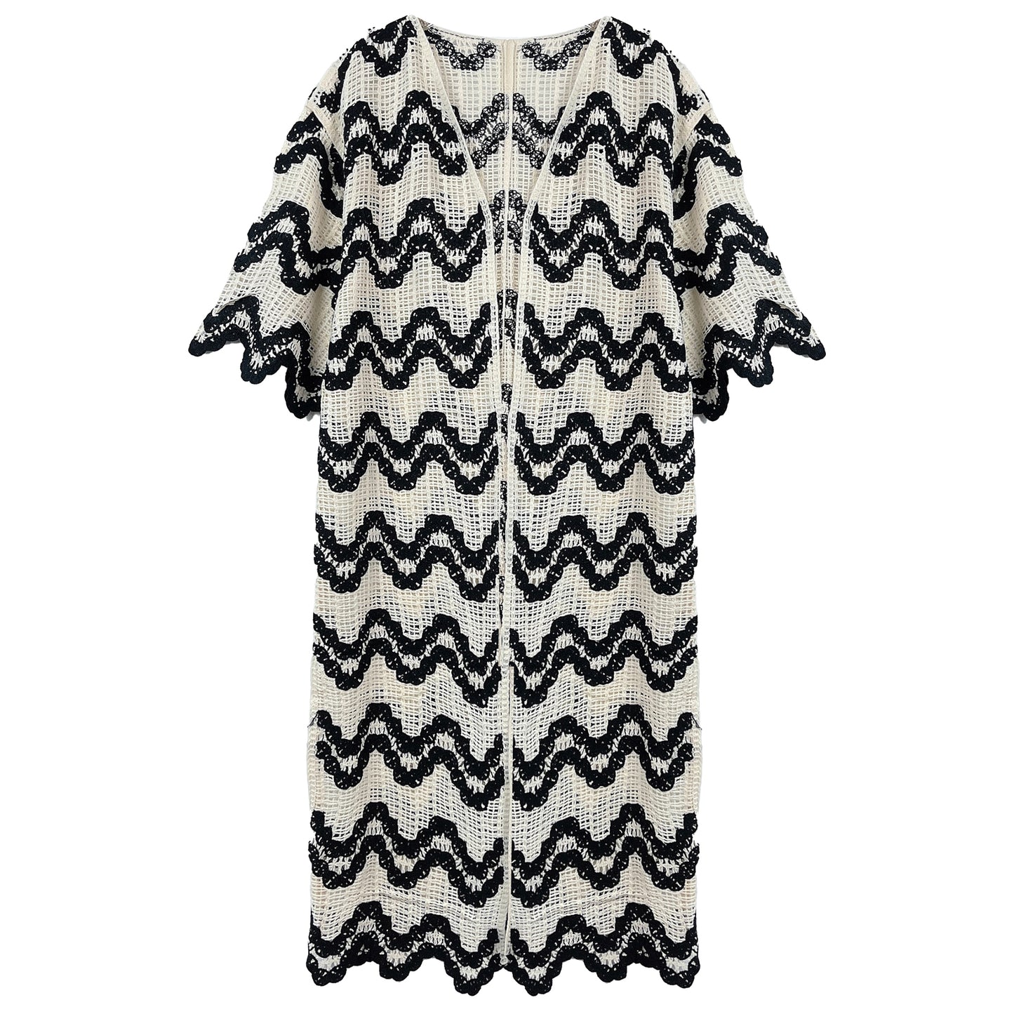 Wave Pattern Crochet Cardigan